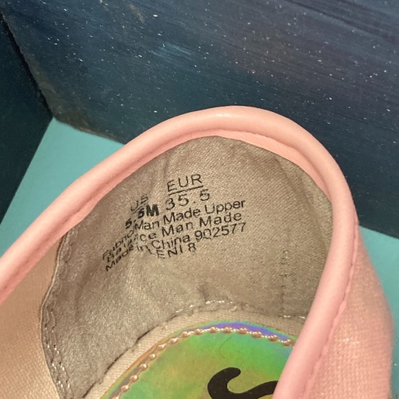 Pink sparkly canvas slip on flat sneakers~“Rose /ALL DAY” Circus by Sam Feldman - Picture 2 of 3